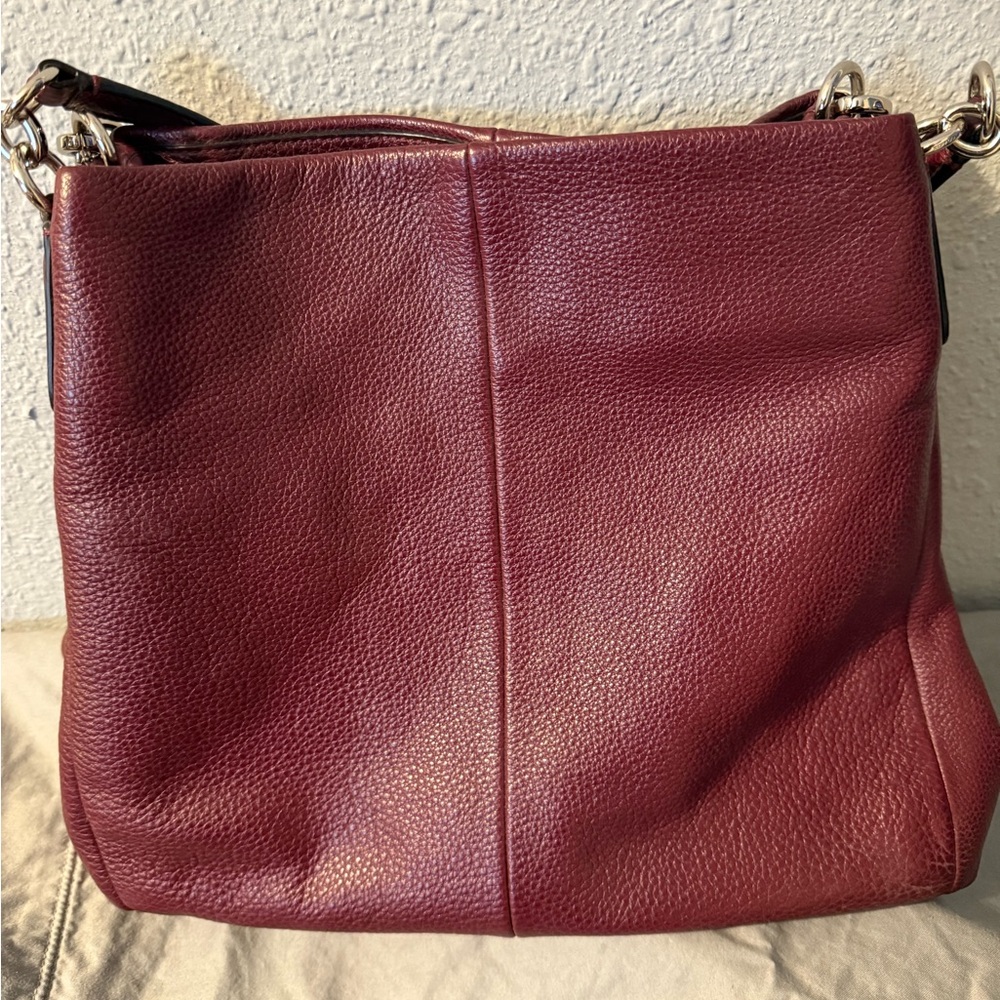 Coach Deep Red Leather Shoulder Bag